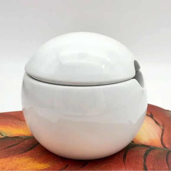 Joseph Joseph by Morph White Heavy Ceramic Lidded Orb Mortar Missing Pestle